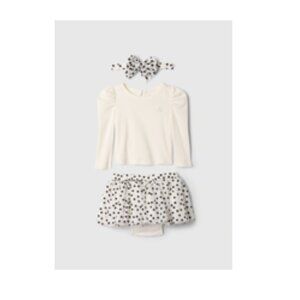 NWT Baby GAP Girls Polka Dot Tutu Dress Outfit Set 0-3 Mo With Headband Cotton